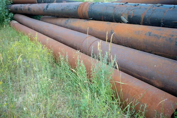 Pipe Engineering Construction Sand Warehouse Large Pipes Open Sky — Stock Photo, Image