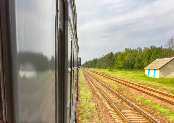 Obvyklý Způsob Dopravy Rusku Elektrické Vlaky Kolejnice Pro Dojíždění Sedadly — Stock fotografie