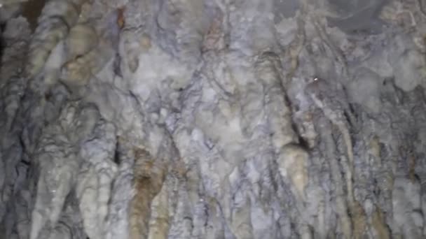 Stalactites in the cave — Stock Video