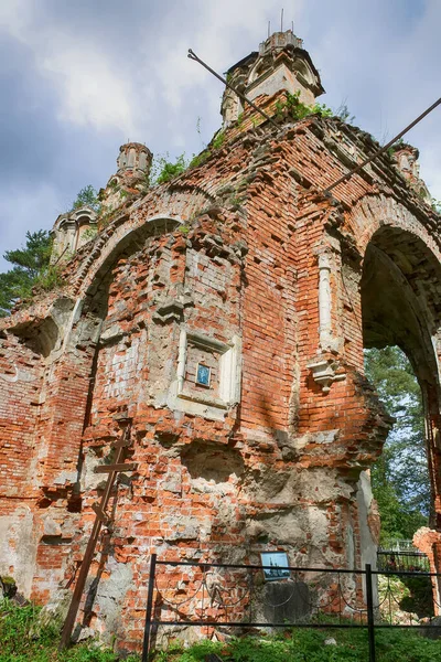 ruins of Church Christian of old age. stone temple falling apart abandoned