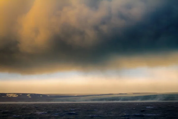 Hurikán Bora Arktickém Moři Kara Souostroví Novaya Zemlya Studený Vítr — Stock fotografie