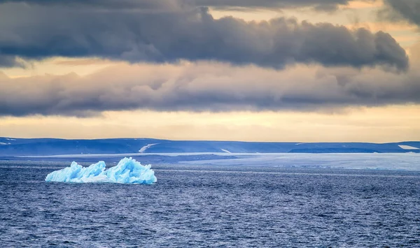 Obszar Lodowcowy Arktyki Novaya Zemlya Szereg Lodu Pływających Oceanie — Zdjęcie stockowe