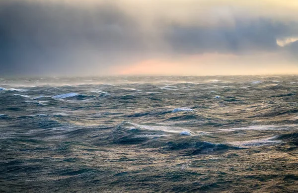 Glaciärbris Katabatisk Vind Bora Farlig Vind Norra Ishavet Novaya Zemlya — Stockfoto