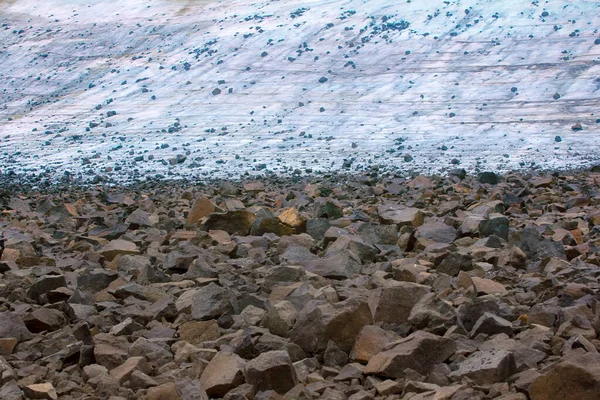 Melting Glaciers High Arctic Zone Currently Stones Which Glacier Ice — Stock Photo, Image