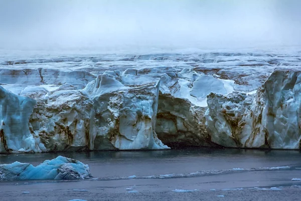 Terra Mortal Completamente Desprovisto Vida Muralla Metros Glaciar Cúpula Cubierta — Foto de Stock