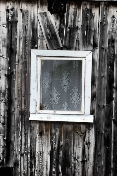 Ahşap Pencere Ölen Rus Köyü — Stok fotoğraf