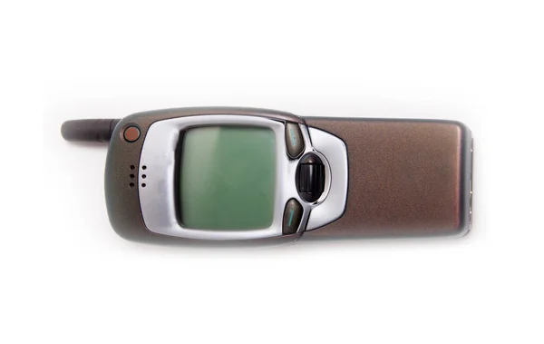 Eski Cep Telefonu Beyaz Arkaplanda Kullanım Dışı Bırakılmış Telefon — Stok fotoğraf