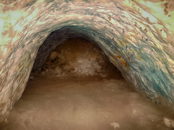Konstgjord Grotta Jorden Resa Återvändsgränd Tunneln Grottan Jord — Stockfoto