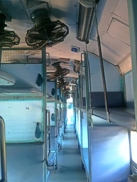 Walk Empty Indian Train Sleeper Class — Stock Photo, Image