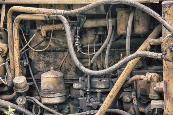 Güçlü Mekanizma Boru Hatlı Tırtılın Motorunun Görüntüsü — Stok fotoğraf