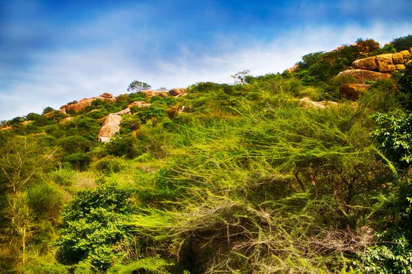 Mundo Fantasia Fabulosa Paisagem Montanha Incomum Para Jogos Estilo Fantasia — Fotografia de Stock