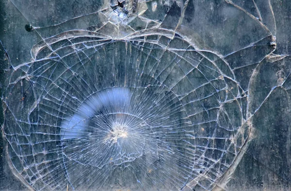 Achtergrond Gebroken Raam Tijdens Rellen Glas Stukjes Gat Chaos — Stockfoto