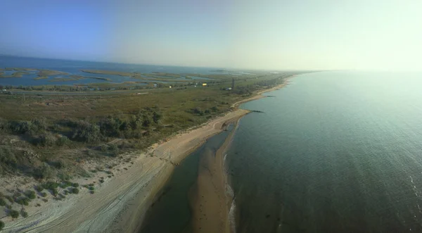 Kercz Pluć Ogromna Piaszczysta Plaża Morze Czarne Krym — Zdjęcie stockowe