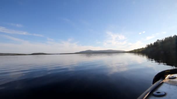 Smooth gliding of the boat on the water — Stock Video