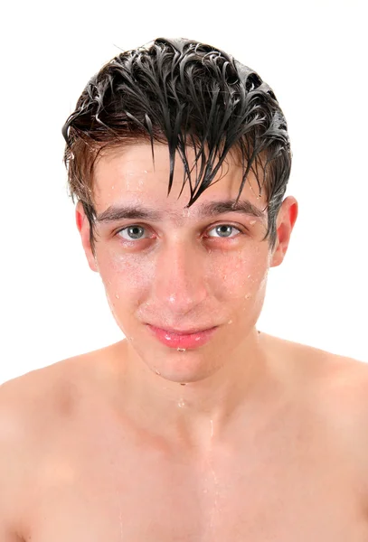 Mokré mladý muž — Stock fotografie