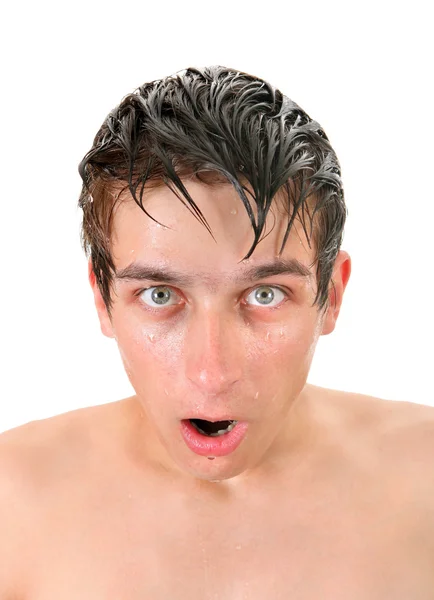 Wet Young Man — Stock Photo, Image