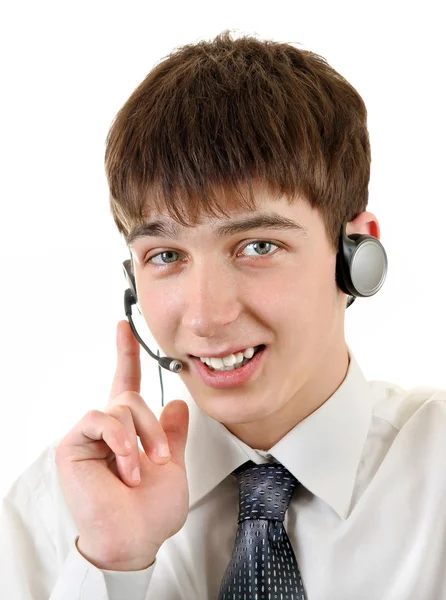 Teenager mit Headset — Stockfoto