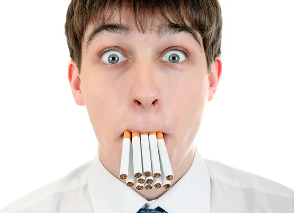 Tiener met sigaretten — Stockfoto