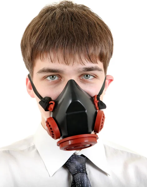 Έφηβος στο μάσκα αερίων — Φωτογραφία Αρχείου