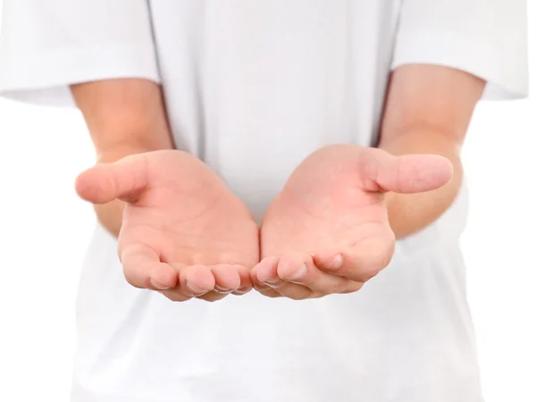 Person zeigt die Handflächen — Stockfoto