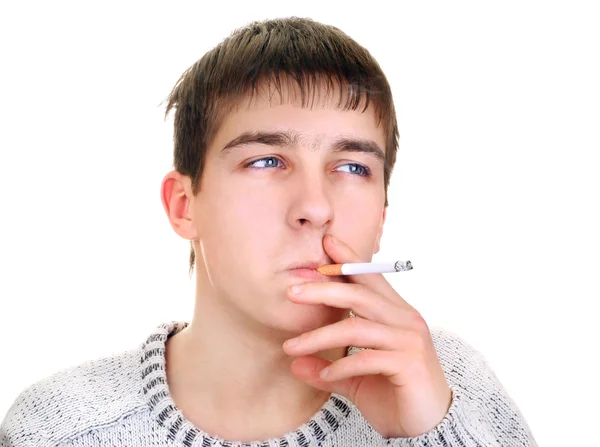 Young Man smoking Cigarette — Stock Photo, Image