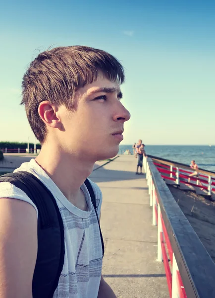 Young Man at Seaside — Stock Photo, Image