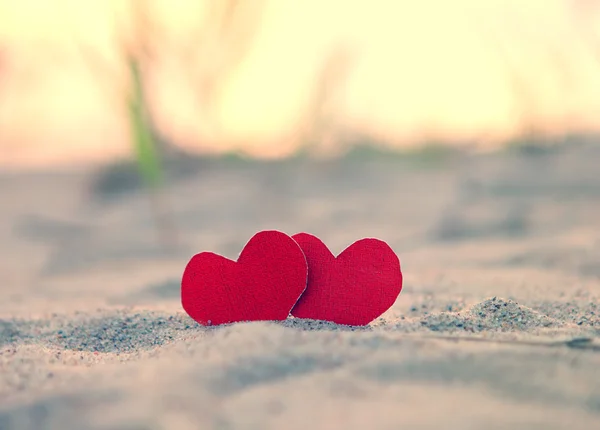 Hearts on the Seashore — Stock Photo, Image
