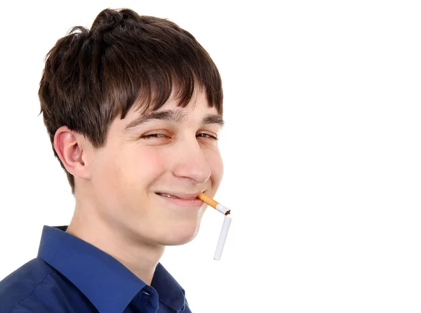Nastolatek z złamany papieros — Zdjęcie stockowe