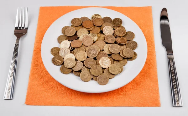 Russian Rubles in the Plate — Stock Photo, Image