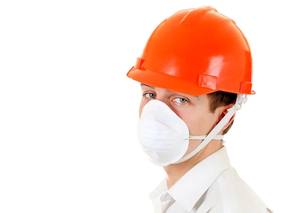 Young Man in Hard Hat Royalty Free Stock Images