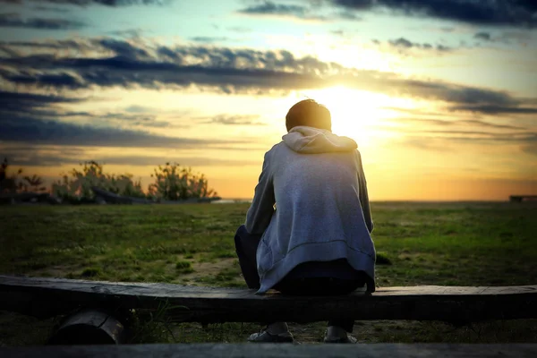 Person at the Sunset — Stock Photo, Image