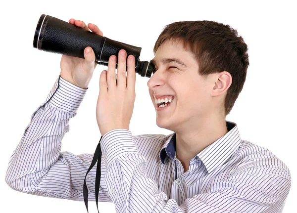 Teenager with Monocle — Stock Photo, Image