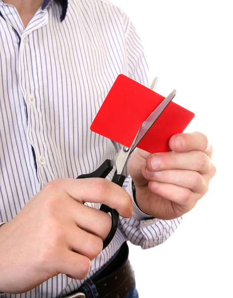 Person cutting a Credit Card — Stock Photo, Image