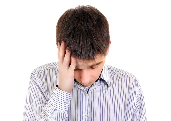 Triest tiener gevoel hoofdpijn — Stockfoto