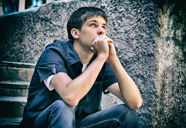 Pensive Teenager outdoor — Stock Photo, Image