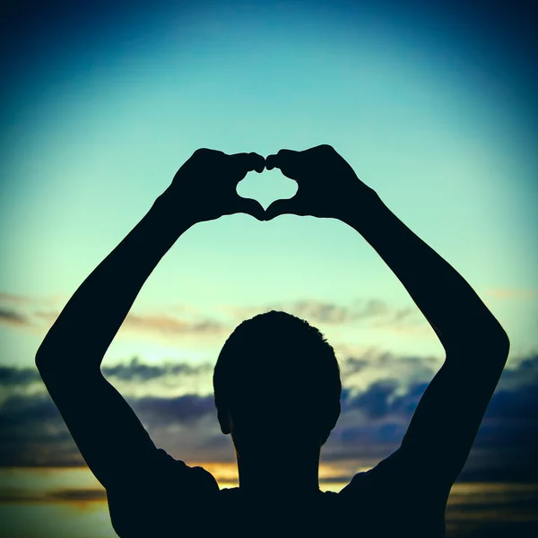 Silhouette di forma di cuore — Foto Stock