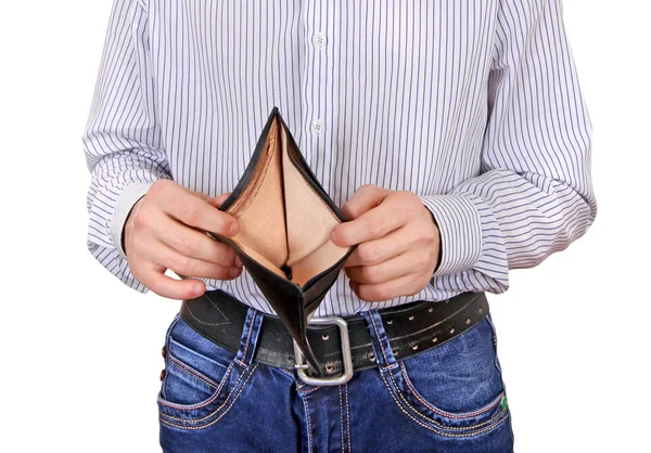 Person mit leerem Geldbeutel — Stockfoto