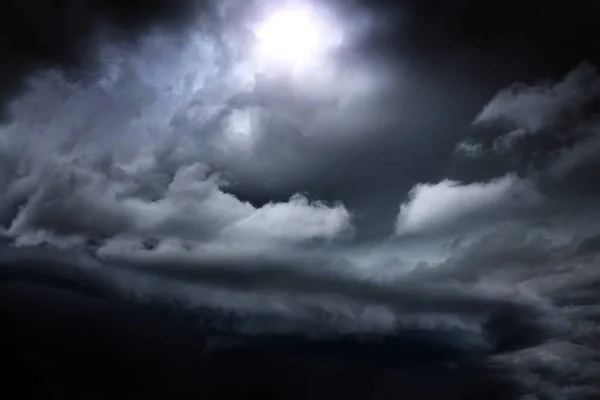 Nuvens Escuras Dramáticas Antes Tempestade Chuva — Fotografia de Stock