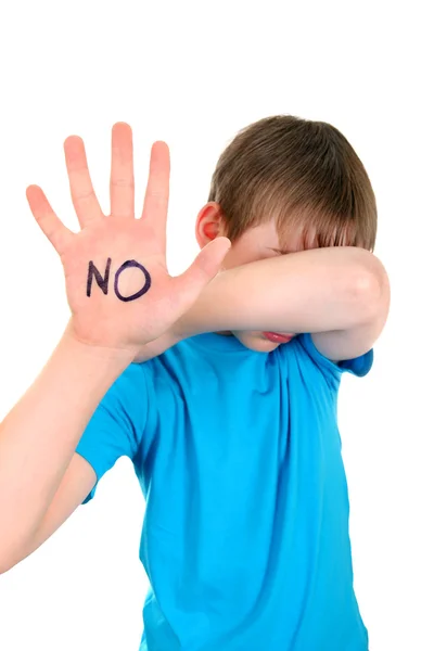 Niño con gesto de rechazo — Foto de Stock