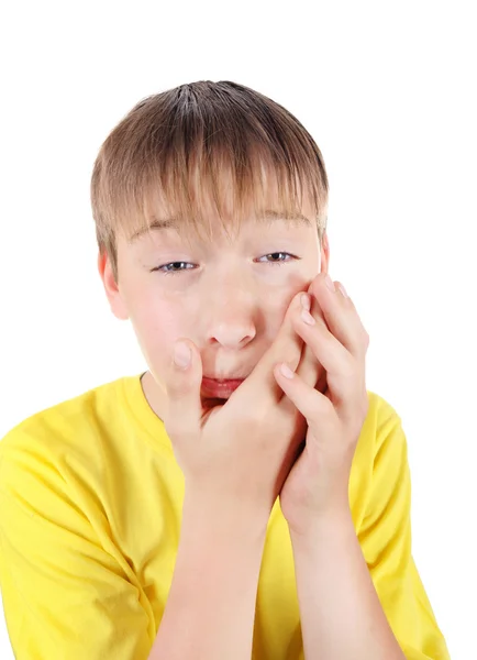 Dítě cítí bolest zubů — Stock fotografie