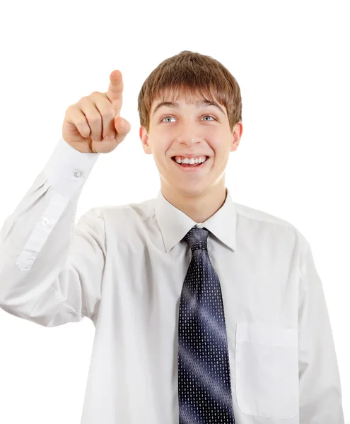 Teenager with Finger Up — Stock Photo, Image