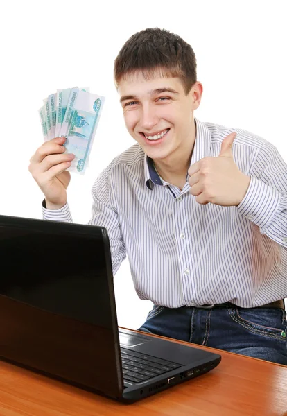 Teenager with a Russian Currency — Stock Photo, Image