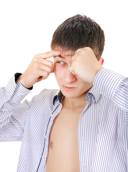 Teenager with Pimple — Stock Photo, Image