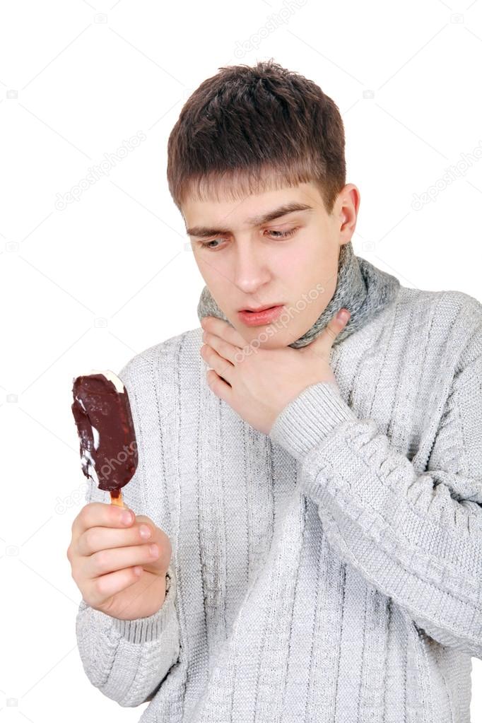 Sick Teenager with Icecream