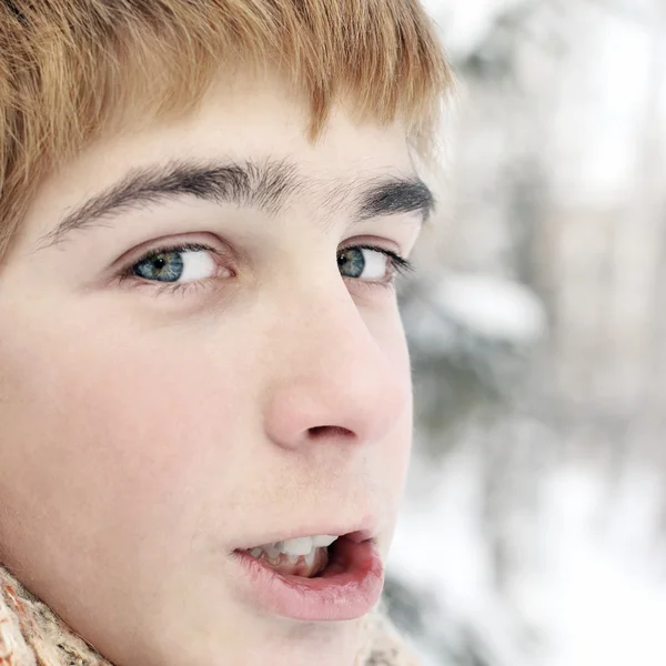 Tonåring i vinter — Stockfoto