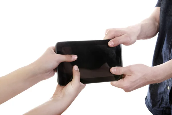 Fight for Tablet Computer — Stock Photo, Image