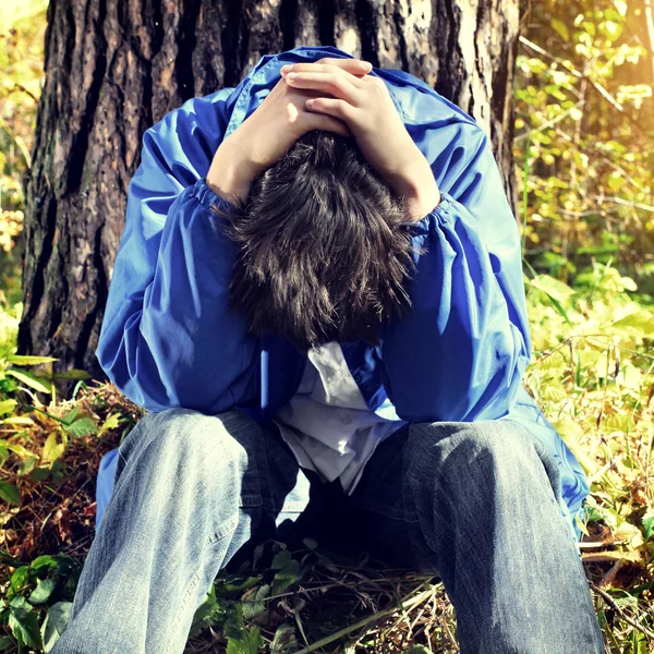 Sad Teenager outdoor — Stock Photo, Image