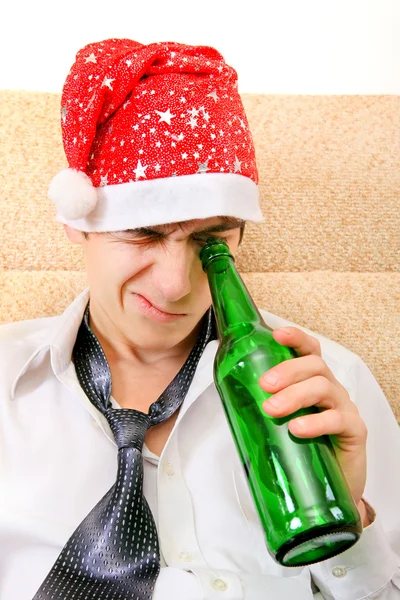 Teenager with a Beer — Stock Photo, Image