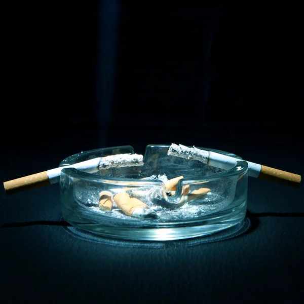 Ashtray and Two Cigarettes — Stock Photo, Image