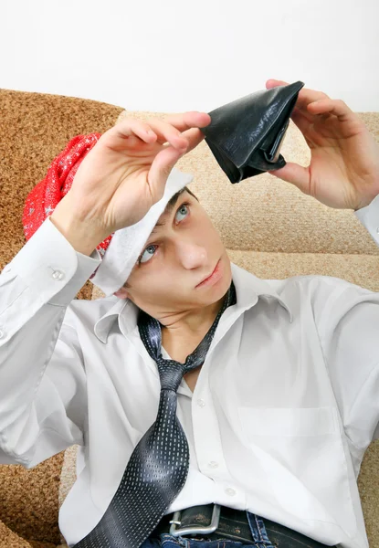 Teenager with Empty Wallet — Stock Photo, Image